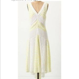 Leifnotes Southern Exposure Dress Anthropologie Yellow/White Size 0